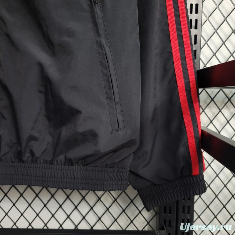 2023 Reversible 3-star Argentina Red/Black Windbreaker