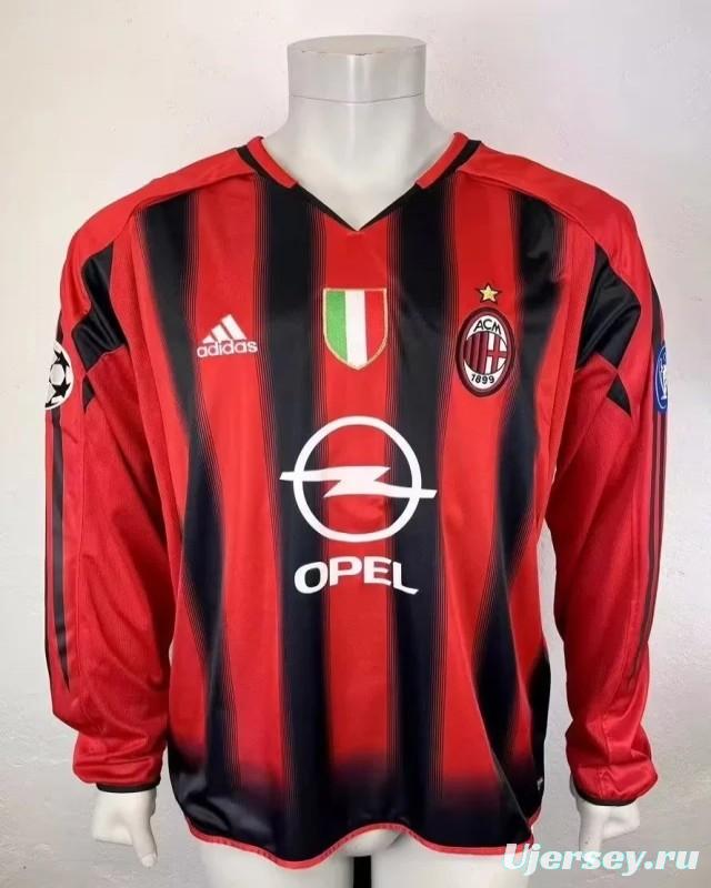 Retro 04/05 AC Milan Home Long Sleeve Jersey