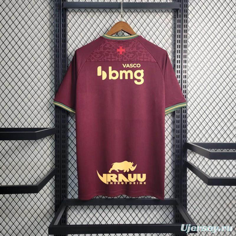 23/24 Vasco Da Gama Wine Color Jersey With Full Sponsors