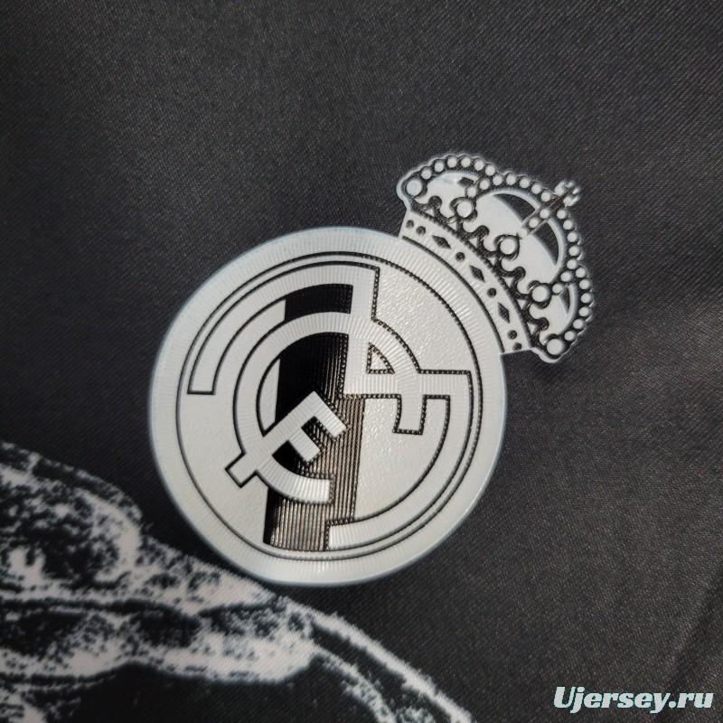 Retro 14/15 Real Madrid Third Black Dragon Long Jersey