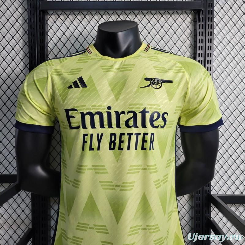 Player Version 23-24 Arsenal Away Yellow Jersey