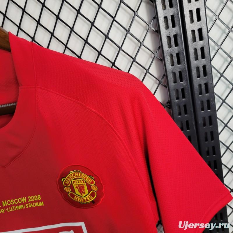 Retro 07-08 Manchester United Champions League Version Home Jersey