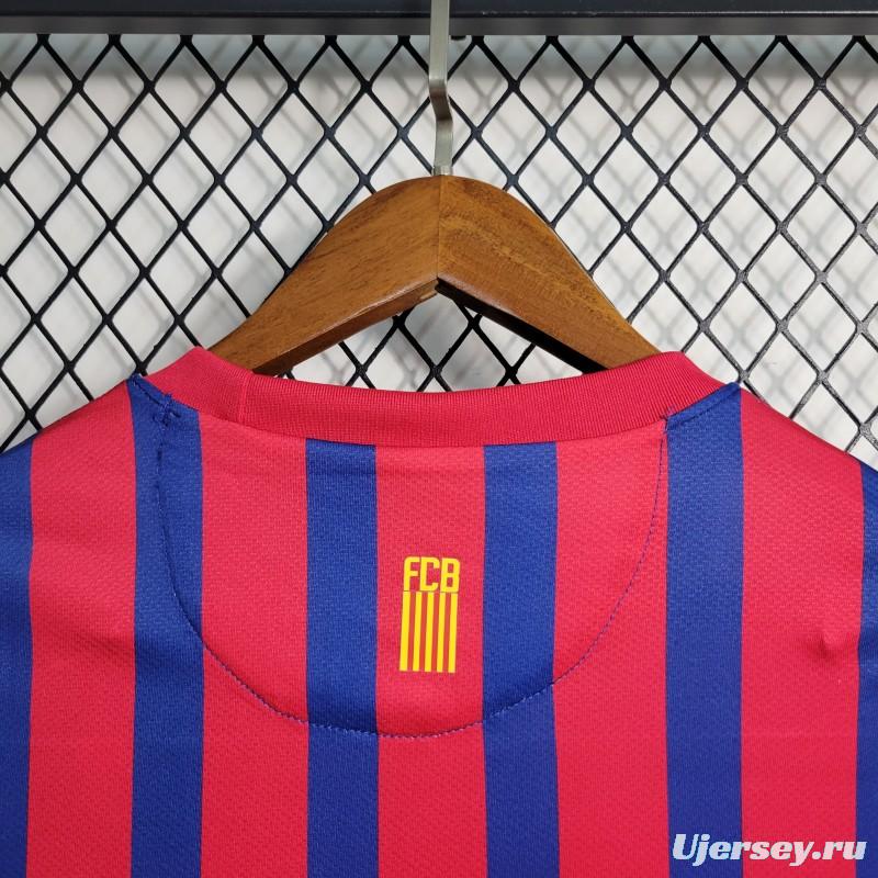 Retro Long Sleeve 11-12 Barcelona Home Soccer Jersey