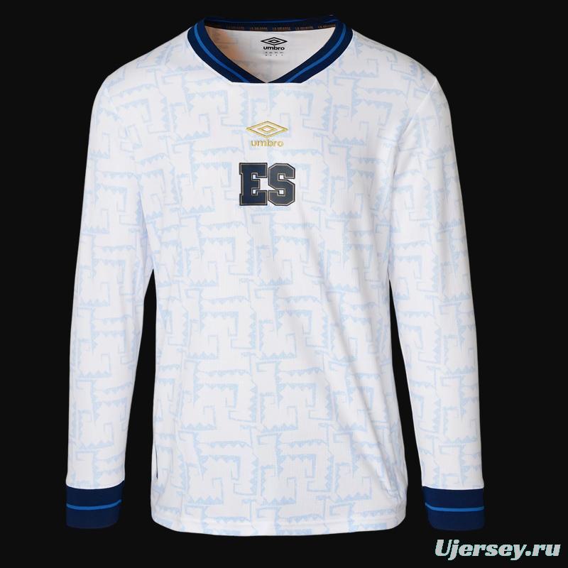 2023 El Salvador Away White Long Sleeve Jersey