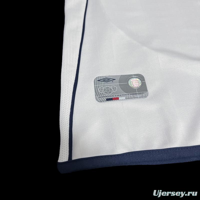 Retro 2002 England Home Soccer Jersey