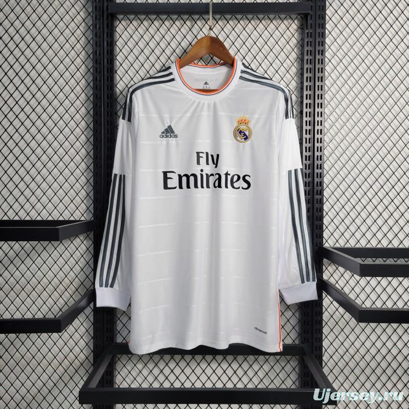 Retro 13-14 Long Sleeve Real Madrid Home Jersey