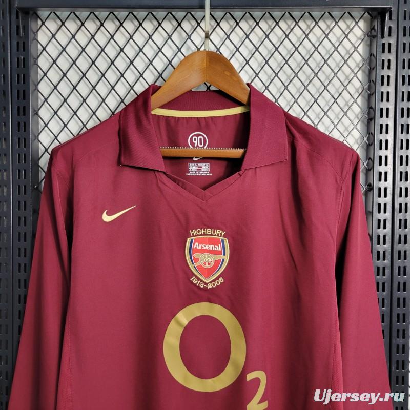 Retro 05-06 Arsenal Home Long Sleeve Jersey