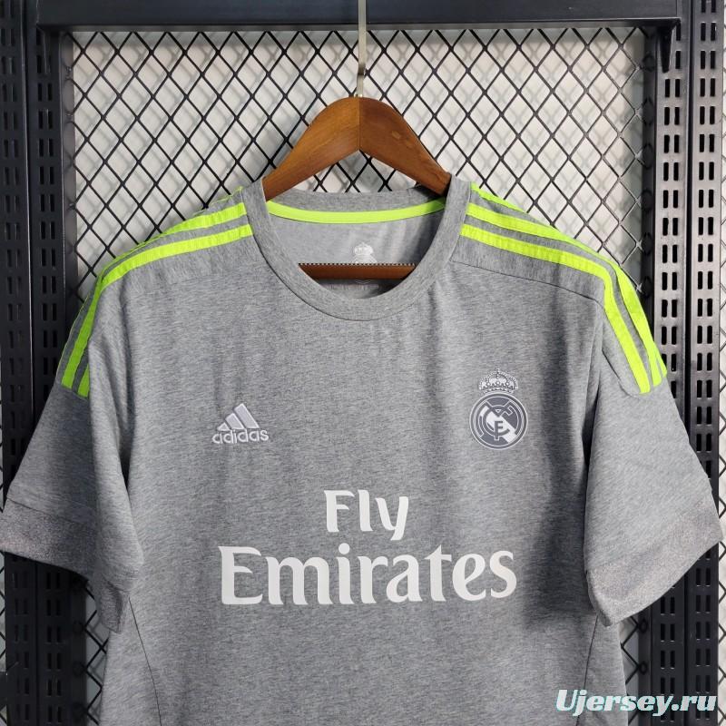 Retro 15/16 Real Madrid Away Grey Soccer Jersey