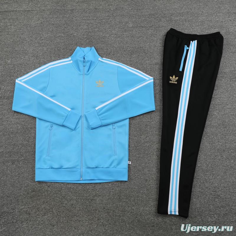 2023 Adidas Original Sky Blue Full Zipper Jacket +Pants