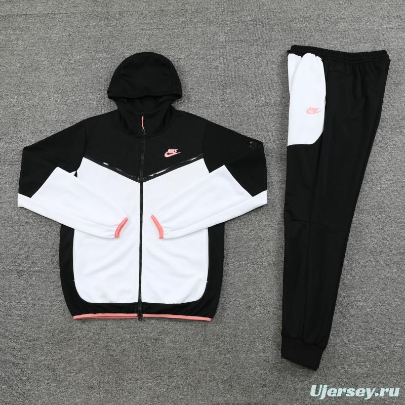 2023 Nike White Black Full Zipper Hoodie Jacket +Pants
