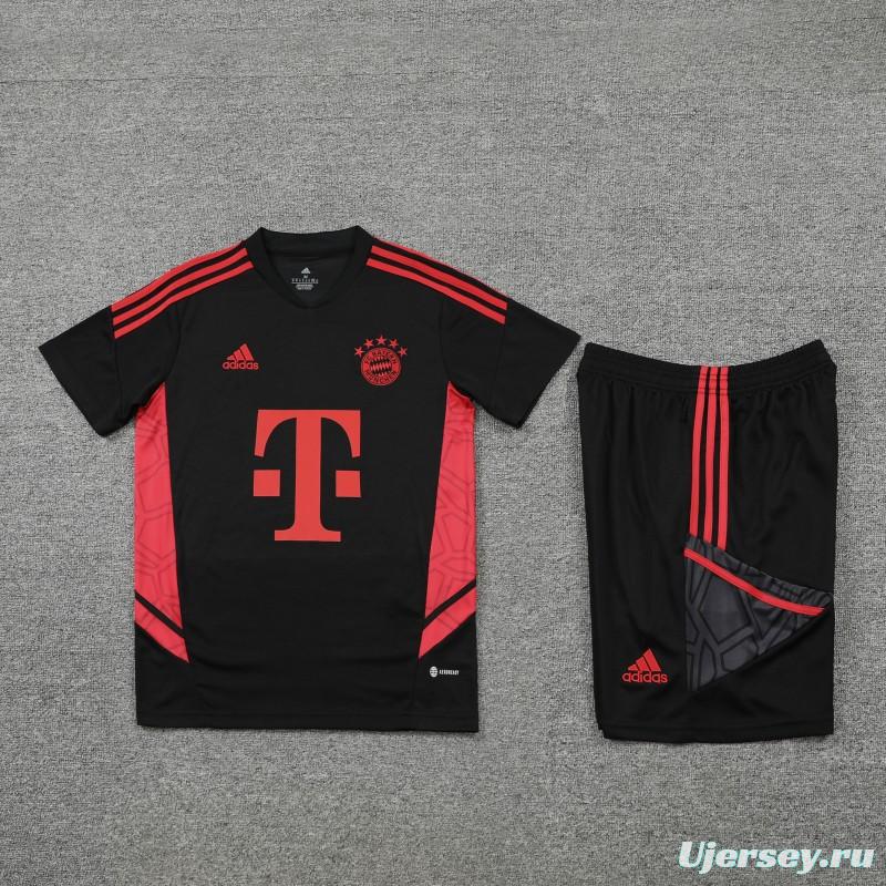 23-24 Bayern Munich Black Red Short Sleeve+Shorts