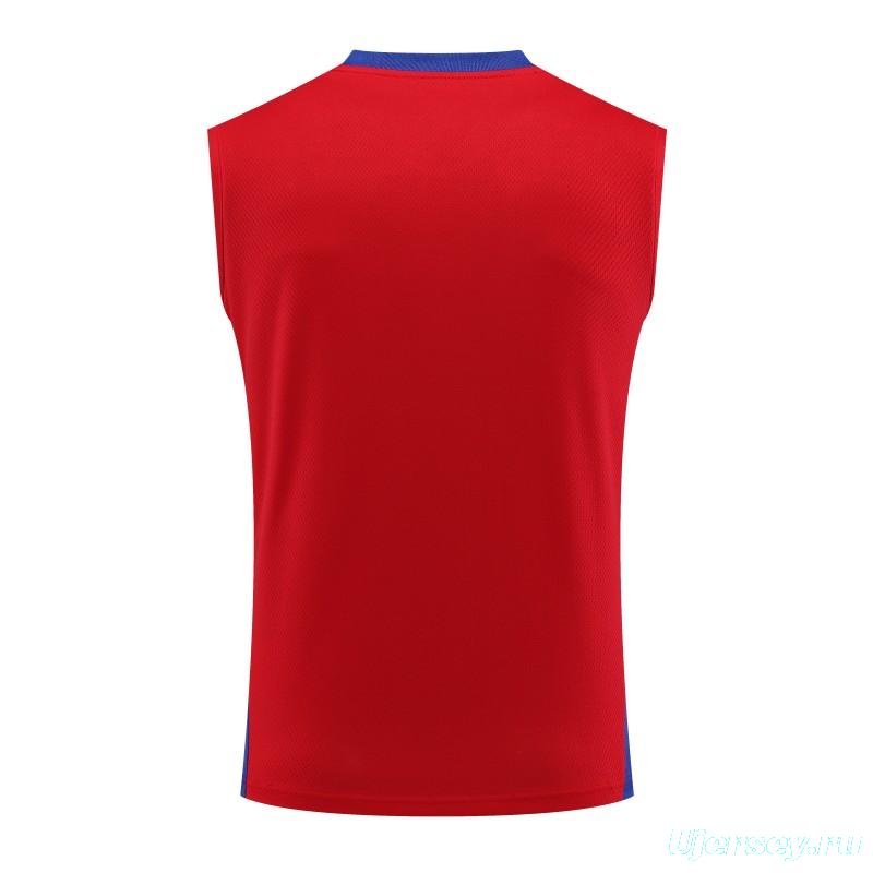 23-24 Bayern Munich Red/Blue Vest Jersey+Shorts