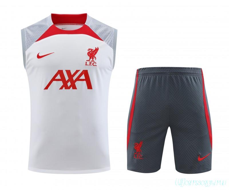 23-24 Liverpool White Vest Jersey+Shorts