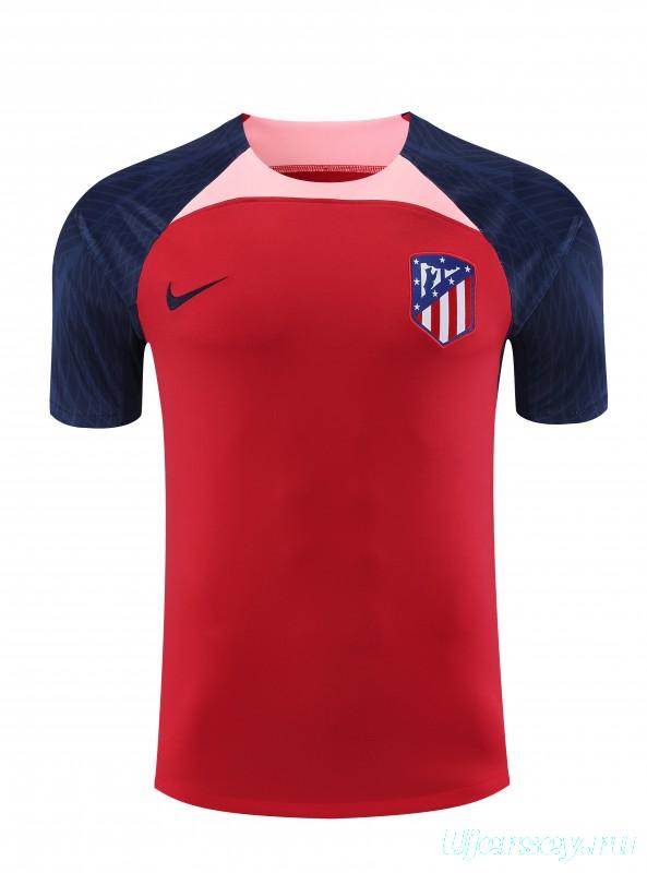 23-24 Atletico Madrid Red Navy Short Sleeve+Shorts