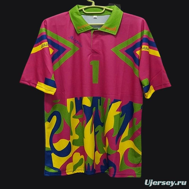 Retro 1994 Mexico Jorge Campos Goalkeeper Pink Jersey