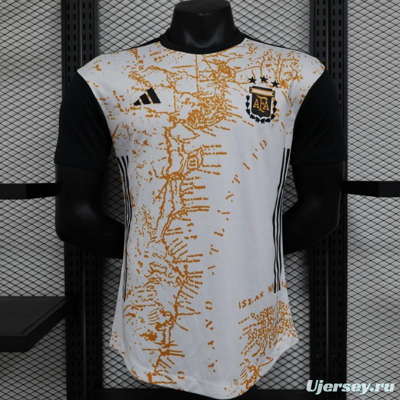 Player Version 2023 Argentina White/Brown Special Jersey