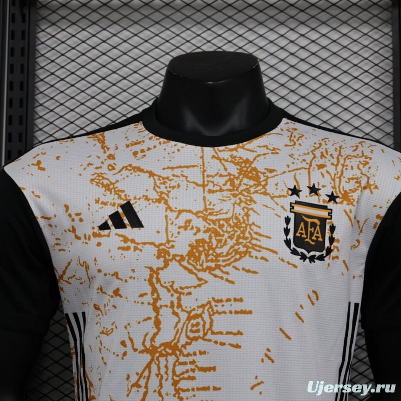 Player Version 2023 Argentina White/Brown Special Jersey