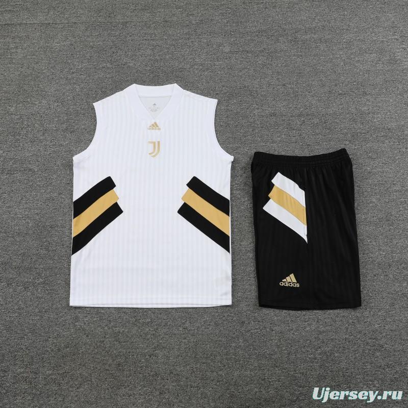 23-24 Juventus Remake Icon White Vest Jersey+Shorts