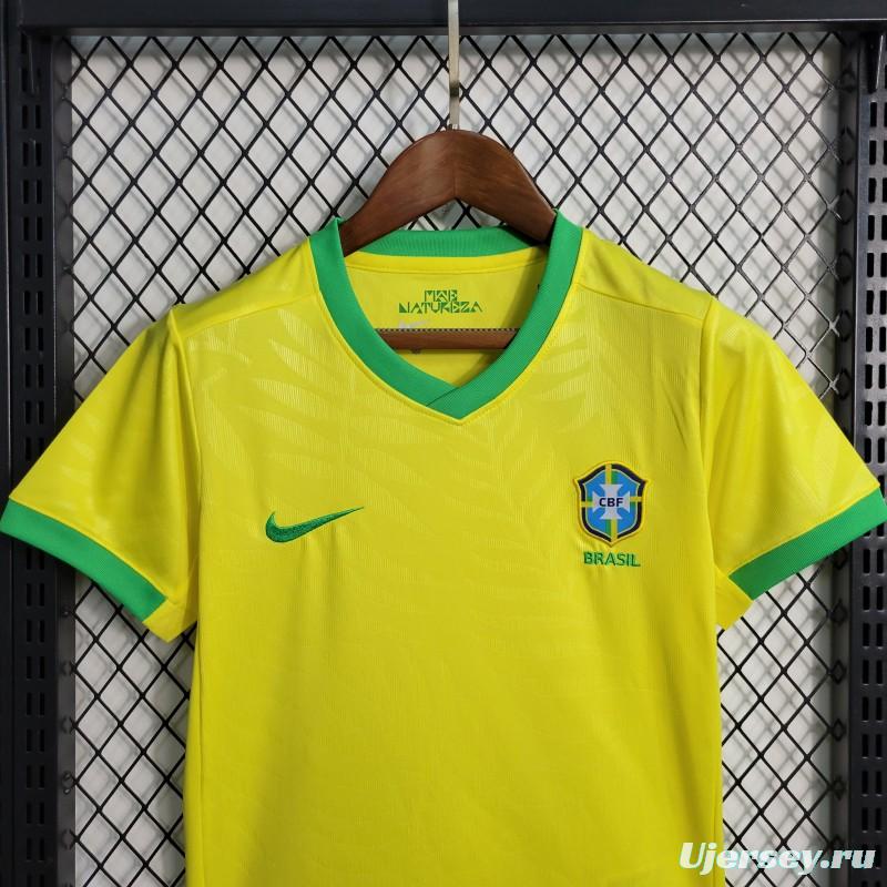 23-24 Kids Brazil Home Jersey Size 16-28