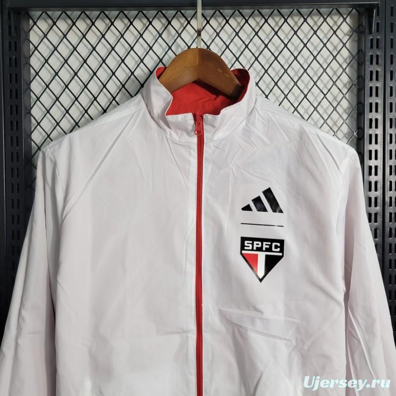 23-24 Sao Paulo Reversible White Red Windbreaker