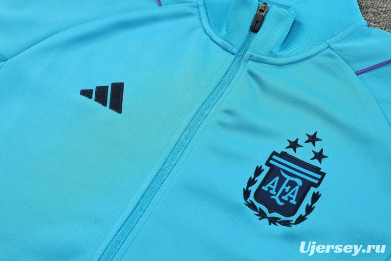 2023 Argentina Blue Full Zipper Jacket +Pants