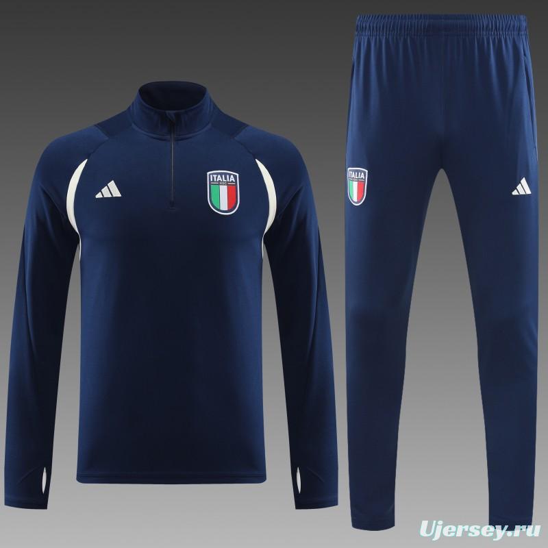 2023 Italy Navy Half Zipper Jacket +Pants