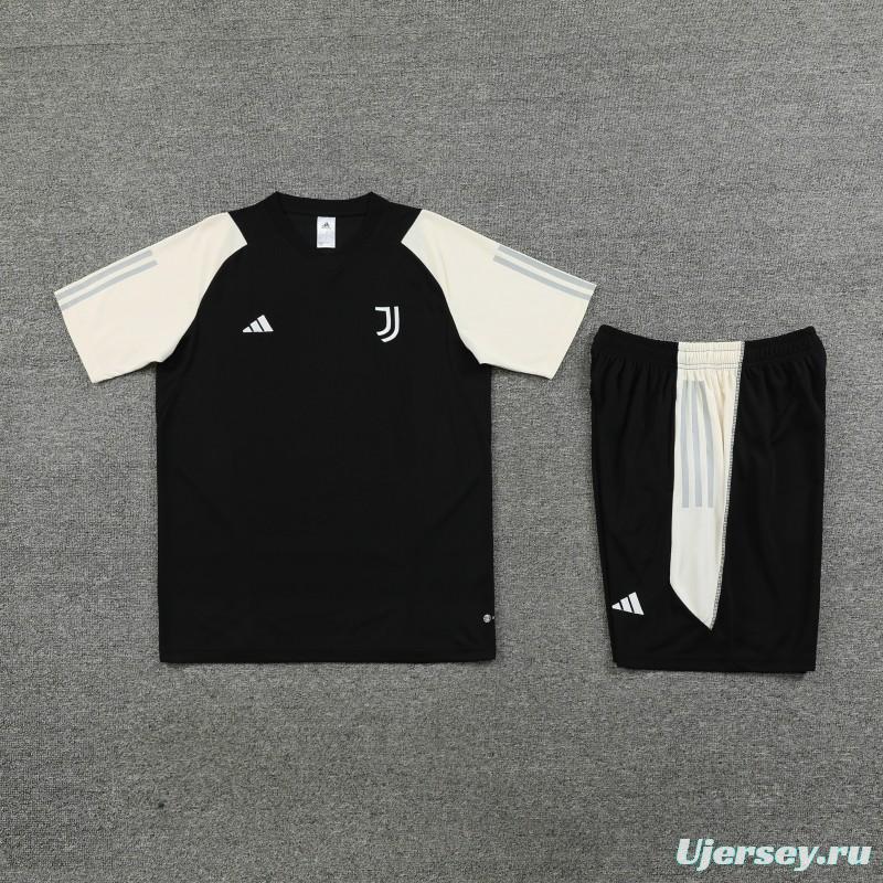 23 24 Juventus Black White Short Sleeve+Shorts