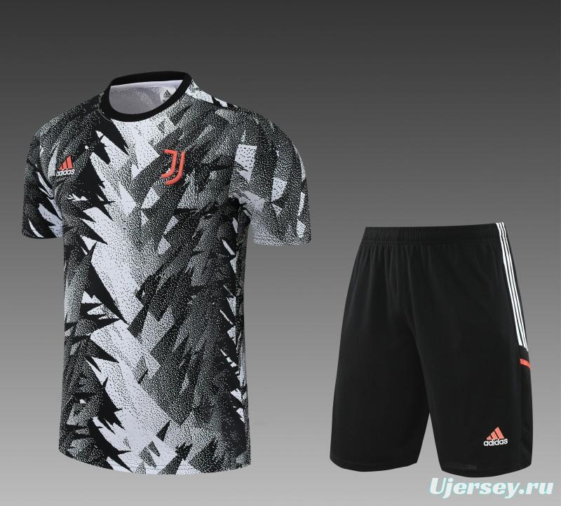 23-24 Juventus Black White Short Sleeve+Shorts