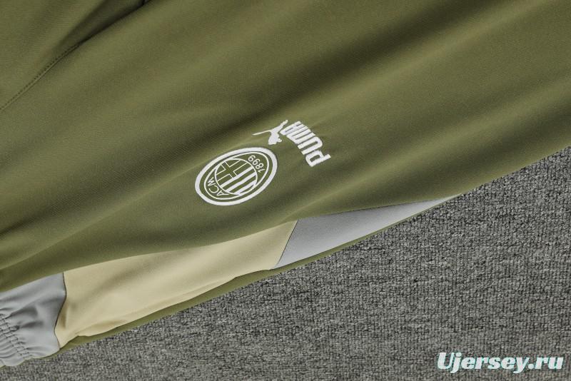 23/24 PUMA Green Grey Hoodie Half Zipper Jacket+Pants