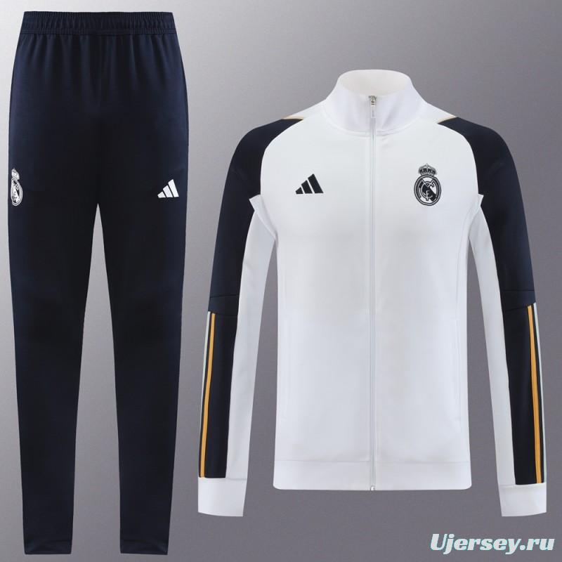 23/24 Real Madrid White/Navy Full Zipper +Pants