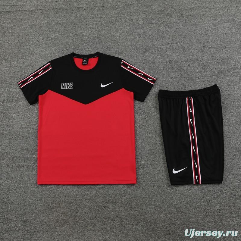 23/24 NIKE Black/Red Short Sleeve Jersey+Pants