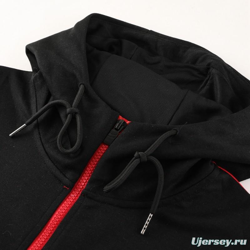 23/24 NIKE Black/Red Full Zipper Hooide Jacket+Pants