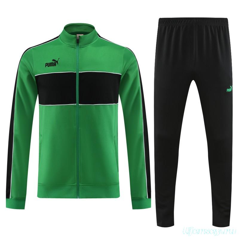 23/24 Puma Green Black Full Zipper Jacket+Pants