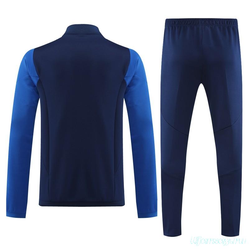 23/24 Adidas Black Blue Full Zipper Jacket+Pants