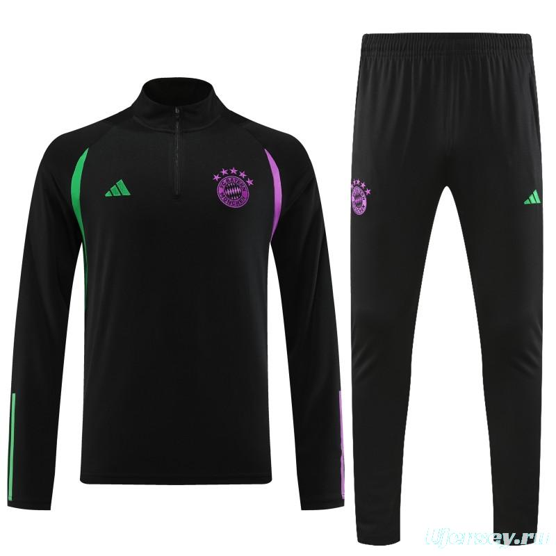 23/24 Bayern Munich Black Purple Full Zipper Jacket+Pants