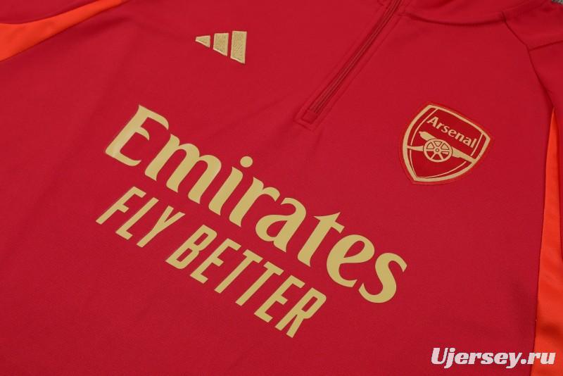 23/24 Arsenal Red Half Zipper Jacket+ Pants