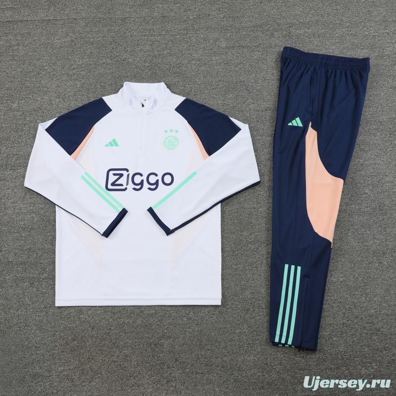 23/24 Ajax White Half Zipper Jacket+ Pants