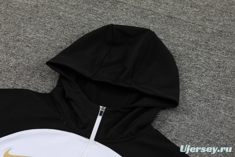 23/24 Chelsea White Black Hoodie Half Zipper Jacket+ Pants