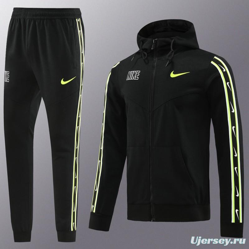 23/24 NIKE Black/Green Full Zipper Hooide Jacket+Pants