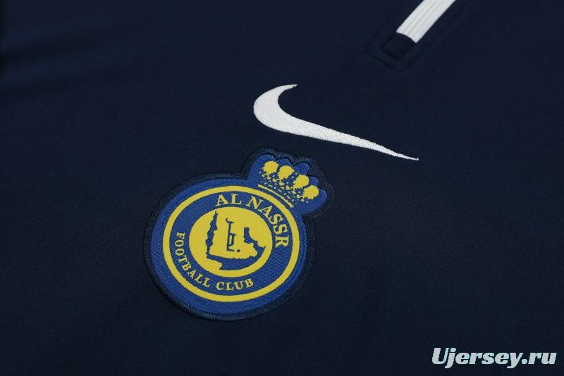 23/24 Al-Nassr Black/Blue Half Zipper Jacket +Pants