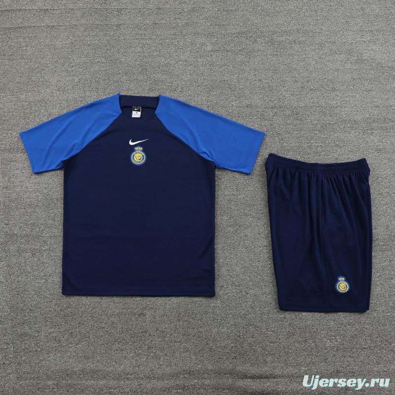 23/24 Al-Nassr Black/Blue Short Sleeve Jersey+Shorts