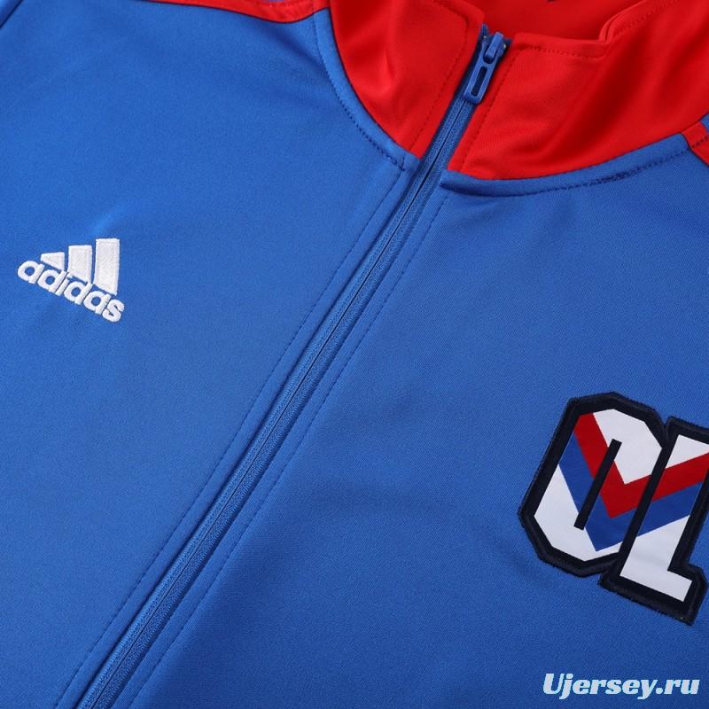 23/24 Olympique Lyonnais Blue Lyon Blue Full Zipper Jacket+Pants