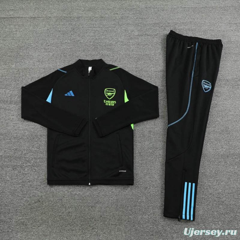 23/24 Arsenal Green/Black Full Zipper Jacket+Pants