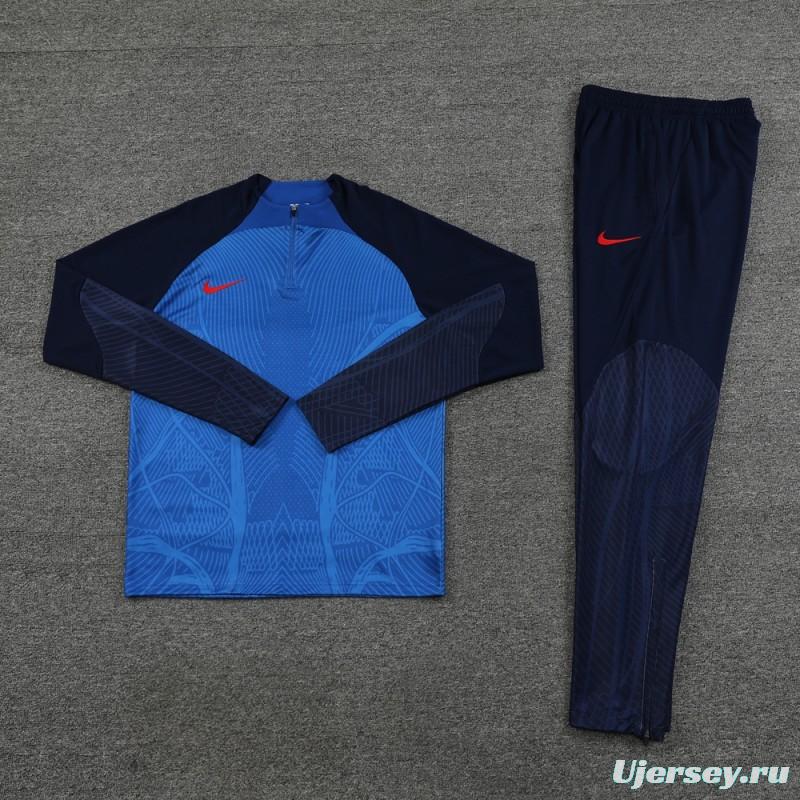 2024 Nike Blue/Navy Half Zipper Jacket+Pants