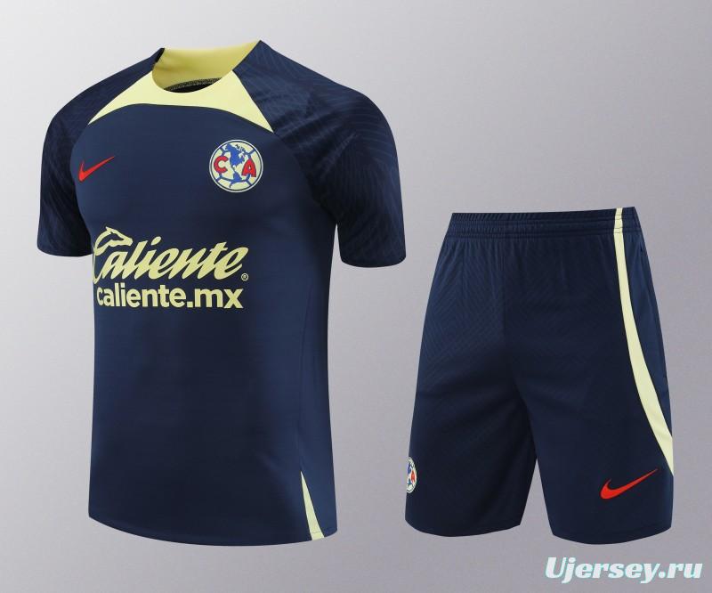24/25 Club America Navy Short Sleeve Jeresy+Shorts