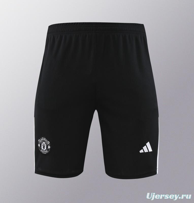 24/25 Manchester United Black Vest Jeresy+Shorts