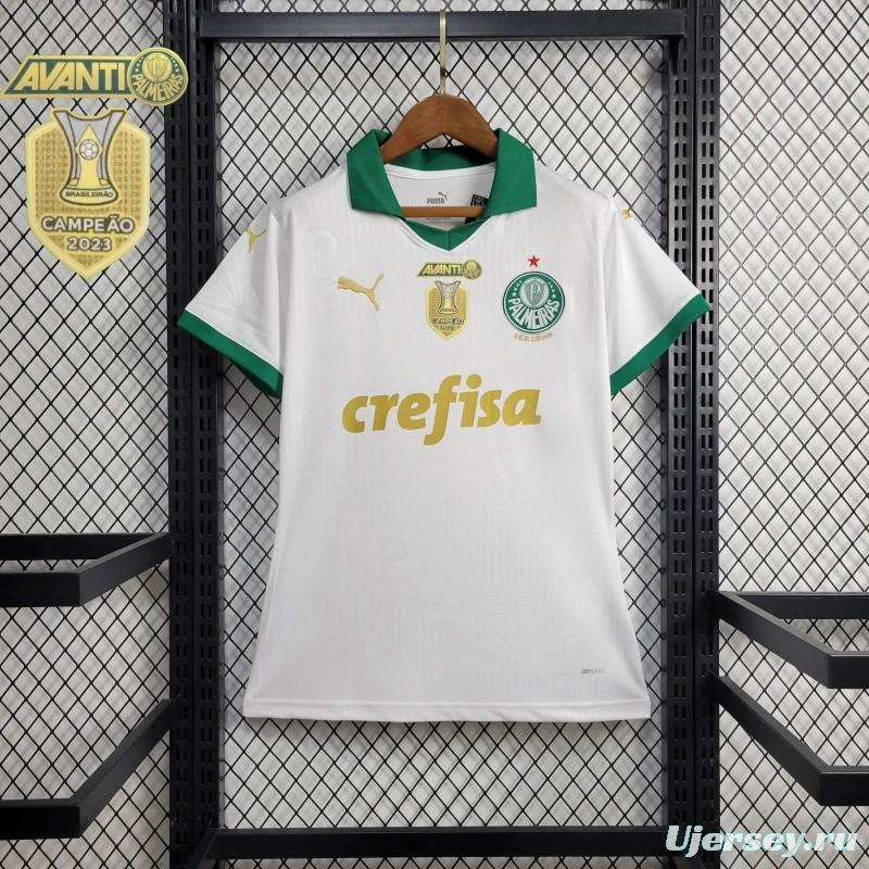 24/25 Women Palmeiras Away White Jersey + All Sponsors