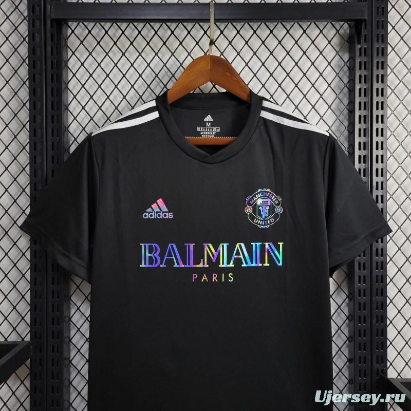 24/25 Manchester United x Balmain  Black Training Jersey