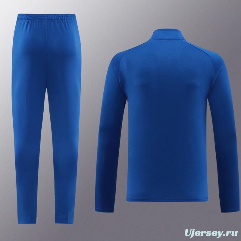 2024 Nike Blue/White Half Zipper Jacket+Pants