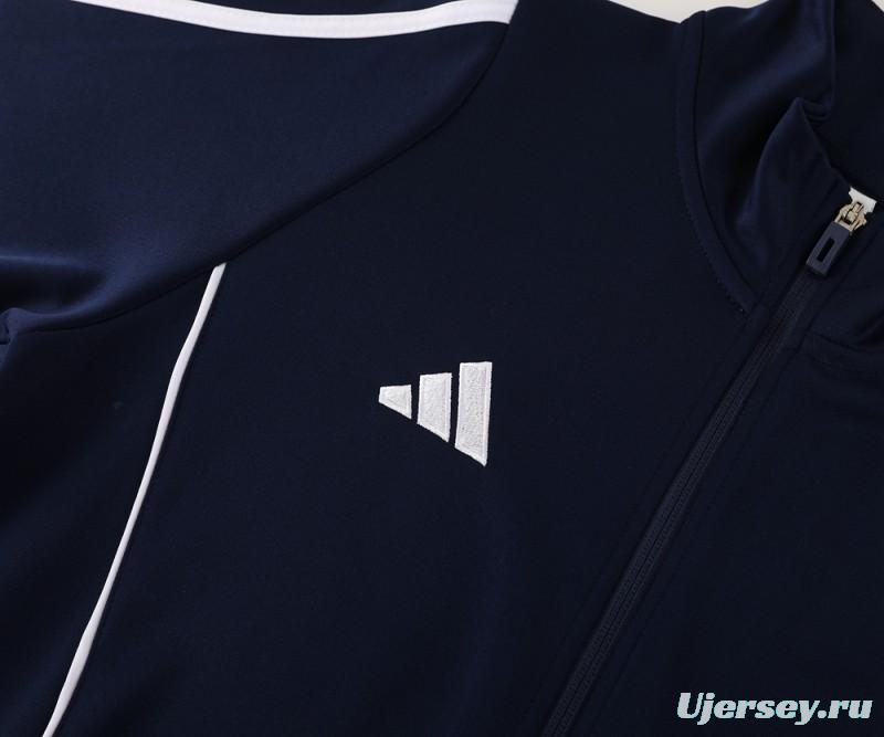 2024 Adidas Navy/White Full Zipper Jacket+Pants